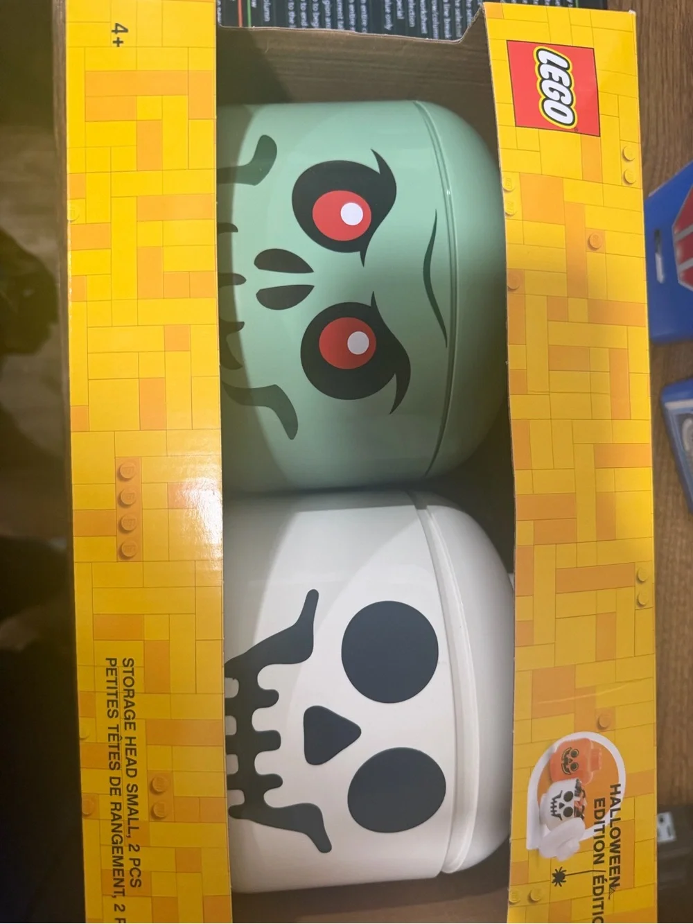 LEGO Halloween Skull Storage Heads Set - Green and White